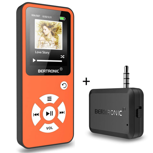 BERTRONIC Made in Germany BC01 Royal MP3-Player - Music/Video Player - Up to 100 hour battery, portable player with Loudspeaker - Storage up to 128 GB by microSD card