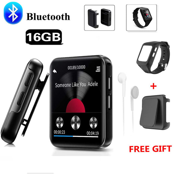 CCHKFEI 16GB Bluetooth MP3 Player 1.5 inch Full Touch Screen HiFi Portable Sport Clip Music Player with Bluetooth Support Headphone,FM radio,Voice recorder