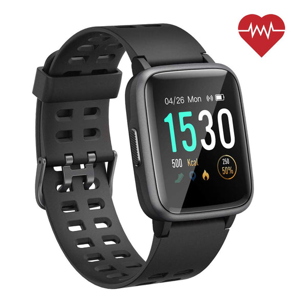 ANGGO Fitness Watch, Smart Watch with Heart Rate Monitor, 45 Day Long Standby, IP68 Waterproof, Calorie Counter, Sleep Monitor Tracker for Men Women Android IOS (Black)