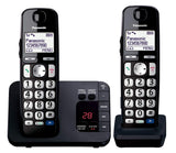 Panasonic KX-TGE722EB Big Button DECT Cordless Telephone with Nuisance Call Blocker & Digital Answering Machine (Twin Handset Pack) - Black