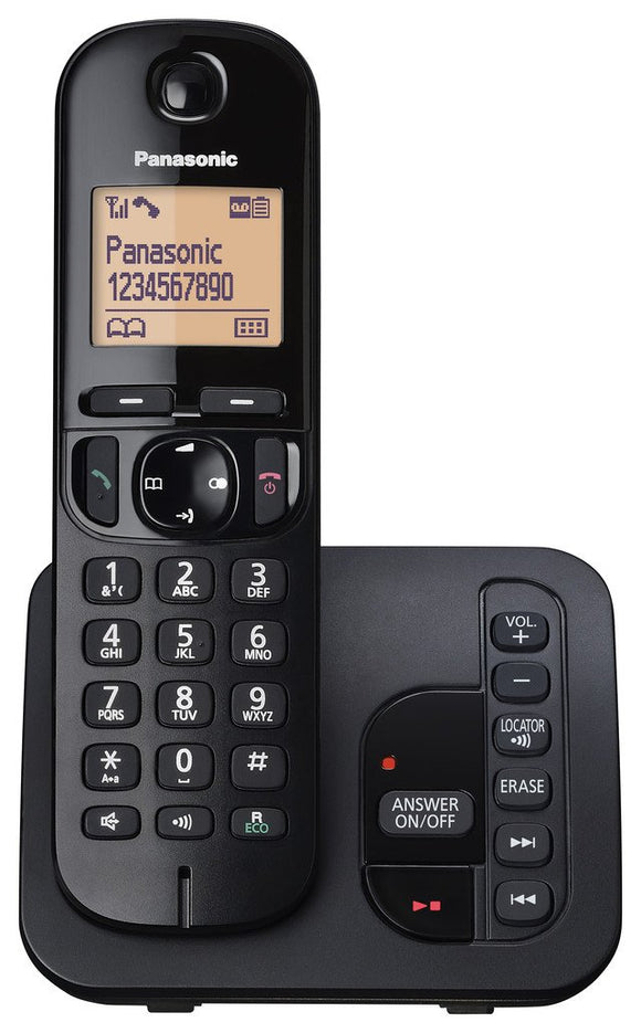 Panasonic KX-TGC220EB Digital Cordless Phone with LCD Display - Black