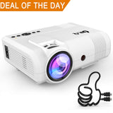 DR.Q Projector, L8 Mini Projector 3800 Lumen, Video Projector Supports 1080P HD, Increased 90% Color Light Output & Lamp Life, Supports HDMI VGA AV USB TF Devices, Home Theater Projector, White.