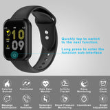 Smart Watch, KUNGIX Bluetooth Fitness Tracker with Heart Rate Monitor Blood Pressure, IP68 Waterproof Sleep Monitor Pedometer SMS Call Notification Activity Watch for Kids Men Women (Black)