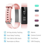 Letsfit ID115U Pink Fitness Tracker, IP67 Waterproof Activity Tracker with Pedometer Step Counter Watch and Sleep Monitor Calorie Counter Watch, Slim Smart Bracelet for Kids Women Men