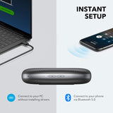 Anker PowerConf Bluetooth Speakerphone with 6 Microphones, Enhanced Voice Pickup, 24 Hour Call Time, Bluetooth 5, USB C Connection, Compatible with Leading Platforms, PowerIQ Technology