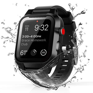 IP68 Waterproof case for 38mm Apple Watch Series 3 & 2 with Strap,Heavy Duty Shockproof Impact Resistant iWatch Full Sealed Case with Premium Soft Silicone Band