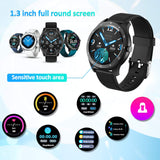 BYTTRON Smart Watches, 1.3'' Full Round HD Touchscreen Fitness Tracker with Heart Rate Tracking, Blood Pressure Heart Rate Featurs Sleep Monitor Fitness Watch,Pedometer SMS Remind for Men Women
