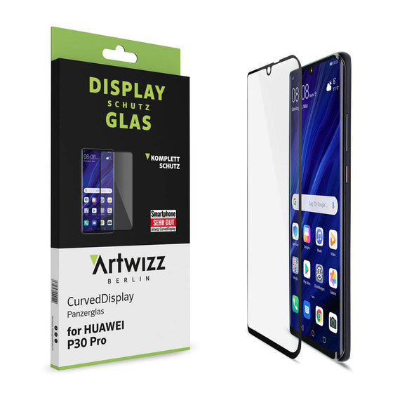 Artwizz CurvedDisplay Screen Protector Compatible for [Huawei P30 Pro] - Full Cover Protective Tempered Glass