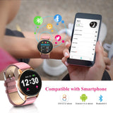 Bluetooth Smartwatch for Women,IP68 Waterproof with 1.3 Inch Full Touch Screen, Heart Rate Monitor, Sleep Monitor, Activity Tracker Pedometer SMS Call Notification smart watch for Android & iOS (pink)