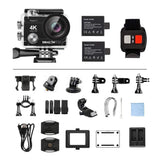 Dragon Touch 4K 16MP Action Camera, Underwater Waterproof Camera 170° Wide Angle WiFi Sports Cam with Remote 2 Batteries and Mounting Accessories Kit - Vision 3