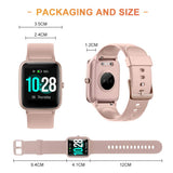Smart Watch for Women, Waterproof Smartwatch Colorful Full Touch Screen Fitness Tracker with Heart Rate, Sleep Tracking, Steps Counter, Call SMS SNS Reminder Activity Tracker for Android iOS (pink)