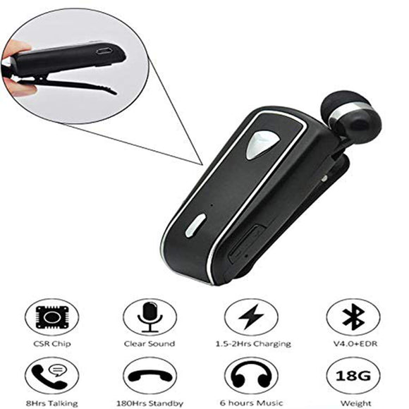 SUNSEATON Business Bluetooth Headset, Wireless Stereo Headset Hands Free Calling, 120 Hours Standby with Double Wheat Noise Reduction for Driving, Bike Sports etc (Black)