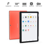 10 Inch Tablet PC Android 9.0 - HAOQIN H10 32GB ROM 2GB RAM Quad Core IPS HD Display Support Bluetooth WiFi Stereo Speakers Dual Cameras Google Certified(Orange)