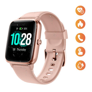 Smart Watch for Women, Waterproof Smartwatch Colorful Full Touch Screen Fitness Tracker with Heart Rate, Sleep Tracking, Steps Counter, Call SMS SNS Reminder Activity Tracker for Android iOS (pink)