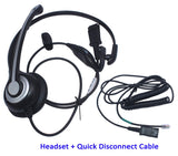 Wantek Corded Telephone Headset Mono w/Noise Cancelling Mic + Quick Disconnect for AVAYA Aastra Allworx Adtran Alcatel Lucent AltiGen Comdial Digium Mitel Plantronics Landline Deskphones(600QS1)