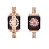 Wearlizer Compatible with Apple Watch Strap Series 4 5 40mm Series 3 38mm for iWatch Womens Resin and Metal Jewelry Wristband Rhinestone Straps Unique Bracelet, Links Buckle, Series 2 1-Deep Rose Gold