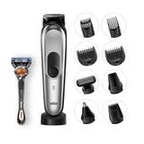 Braun 10-in-1 All-in-One Trimmer MGK7021 Beard Trimmer and Hair Clipper, Body Groomer, Ear Nose Hair Trimmer, Mini Shaver and Detail Trimmer, Black/Grey