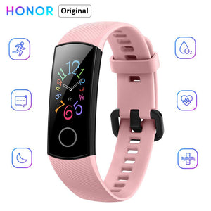 Docooler HONOR Band 5 Smart Bracelet Heart Rate 0.95 Inch Colourful AMOLED Display Real Time Heart Rate Monitor 5ATM Waterproof Sports Watch (Pink)