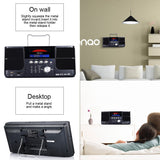 DPNAO 8-in-1 Multifunction Portable Cd Player with FM Radio Clock Alarm USB SD Aux Headphones jack Boombox Wall Mountable for Home