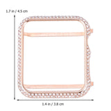 NICERIO Shockproof and Shatterproof Watch Case with Diamond Plated Protective Case Bumper for Apple Watch iWatch - Rose Gold (42 mm)