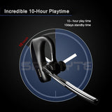 Bluetooth Headset [Upgraded V5.0] 10Hrs Talk Time V4.1 Hands Free Wireless Earpiece Sweatproof Skidproof Noise Reduction Microphone and Mute Switch for Office/Driver/Support iPhone Android by Samnyte