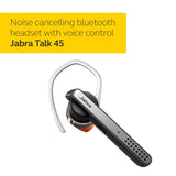 Jabra Talk 45 Mono Wireless Bluetooth Portable Headset for Calls and One Touch Voice Assistant - Silver