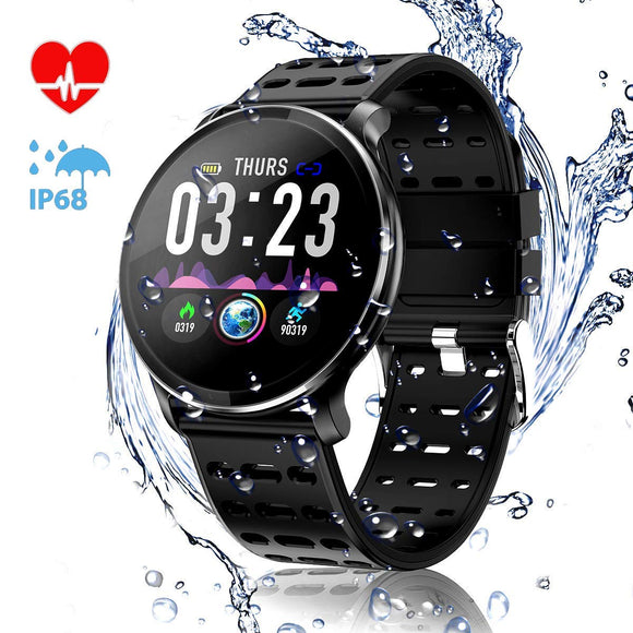 CanMixs CM10 Smart Watch, IP67 Waterproof Fitness Watch Activity Tracker 1.3 Inch IPS Colour Screen with Heart Rate Monitor,Steps Counter, Sleep Monitor Call Notification SMS for Android iOS Men/Women