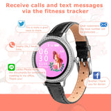 Fitness Smart Bracelet Activity Tracker Pedometer Waterproof IP68 Bluetooth with Heart Rate Blood Pressure Monitor for Women Compatible for IOS Android (silver)