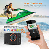 ThiEYE 4K 20MP WiFi Action Camera Full HD Waterproof Cam 197ft Underwater Camcorder 170° Wide-angle Sports Camera with Remote Control, 2 Rechargeable 1050mAh Batteries and Mounting Accessory Kits