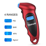 AstroAI Digital Tire Pressure Gauge 150 PSI 4 Settings for Car Truck Bicycle with Backlit LCD and Non-Slip Grip, Red