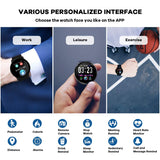 CanMixs CM10 Smart Watch, IP67 Waterproof Fitness Watch Activity Tracker 1.3 Inch IPS Colour Screen with Heart Rate Monitor,Steps Counter, Sleep Monitor Call Notification SMS for Android iOS Men/Women