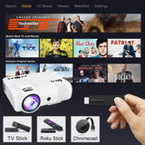 DR.Q Projector, L8 Mini Projector 3800 Lumen, Video Projector Supports 1080P HD, Increased 90% Color Light Output & Lamp Life, Supports HDMI VGA AV USB TF Devices, Home Theater Projector, White.