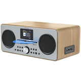 AZATOM Trinity DAB/DAB+ CD player - FM Radio - Bluetooth - Stereo Speaker System - Clock - USB charger - USB player - Premium Sound (Oak)