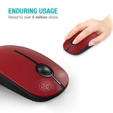 Jelly Comb 2.4G Slim Wireless Mouse with Nano Receiver, Less Noise, Portable Mobile Optical Mice for Notebook, PC, Laptop, Computer, MacBook - Black and Red