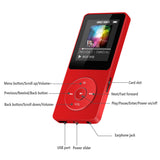 AGPTEK A02 8GB MP3 Player Lossless Sound 70 Hours Playback Music Player (Supports up to 128GB),Red