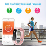 LETSCOM ID115U HR Pink Fitness Tracker with Heart Rate Monitor, Slim Sports Activity Tracker Watch, Waterproof Pedometer Watch with Sleep Monitor, Step Tracker for Kids, Women, and Men