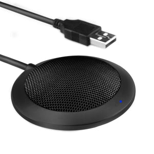 Conference Microphone, Portable Stereo Omnidirectional Condense Computer USB Microphone for Mac,Recording, Video Meeting, Gaming, VoIP Calls with 360° 10ft Pickup Range
