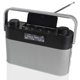 Silver Server Portable DAB FM Radio with Large Display & Controls, Voice Prompts and Temperature Display for the Elderly, Visually Impaired & Blind