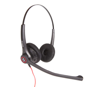 Professional Two Ear Headset Complete with Connection Cable for Mitel, Nortel, Avaya Digital, Polycom VVX, Shoretel, Aastra | Noise Cancelling Call Centre Agent Headset
