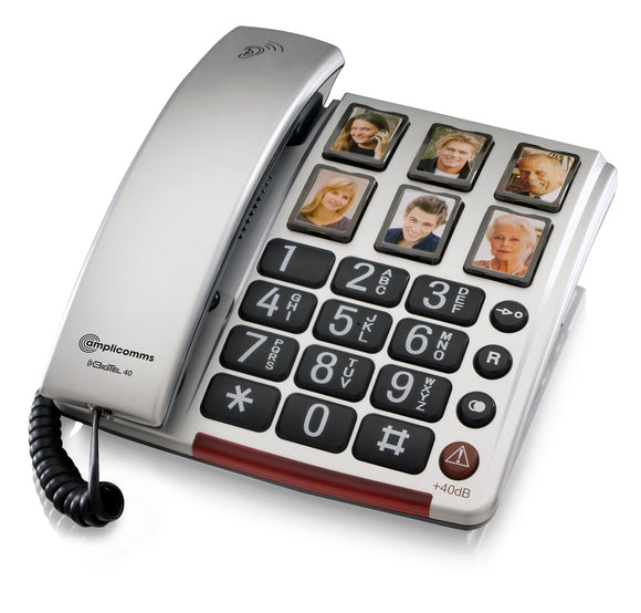 Amplicomms BigTel 40 Plus Amplified Big Button Telephone with Programmable Photo Buttons