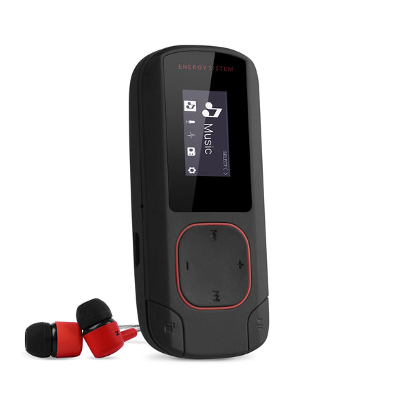 Energy MP3 Music Player Bluetooth Clip Coral (8GB, Clip, Radio FM, microSD)