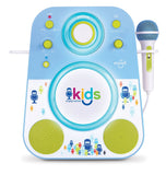 Singing Machine SMK250BG Bluetooth Sing Along Kids Karaoke Machine With LED lights and Microphone, Blue/Green