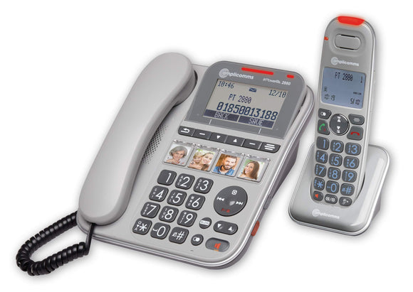 Amplicomms PowerTel 2880 Combo Corded & Cordless Amplified Telephone