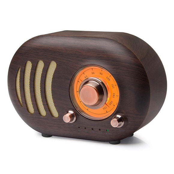 FM Vintage Radio Retro Bluetooth Speaker with Loud Volume,TF Card & MP3 Player,Strong Bass Enhancement,Bluetooth 4.2 Wireless Connection(SDH-6-B)