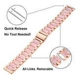 TRUMiRR Compatible with Galaxy Watch 42mm Rose Gold Bands, 20mm Stainless Steel & Resin Watchband Quick Release Strap Sports Bracelet for Samsung Galaxy Watch 42mm,Gear S2 Classic,Garmin Vivoactive 3