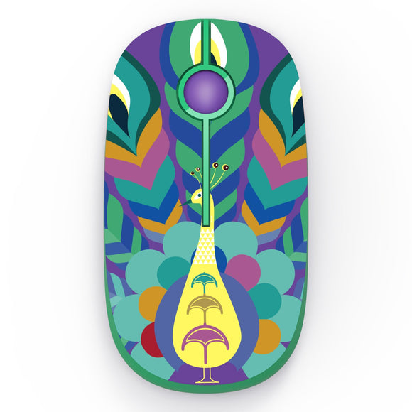 Jelly Comb 2.4G Slim Wireless Mouse with Nano Receiver (Peacock)