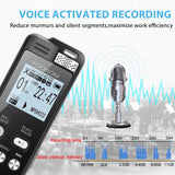TOOBOM 16GB Voice Recorder 1536kbps Digital Voice Activated Recorder with Playback - 2020 Upgraded Sound Audio Recorder Line in for Lectures,Meetings,Interviews,Password,Supports128GB TF Card