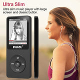 RUIZU X02 Ultra Slim MP3 Player with FM Radio, Voice Recorder, Video Play, Text Reading, 80 Hours Playback and Expandable Up to 128 GB (Black)