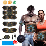 ANLAN EMS Muscle Stimulator, Abs Trainer Abdominal Muscle Toner Electronic Toning Belts Workout Home Fitness Equipment with USB Rechargeable 10 Replacement Gel Pads for Abdomen Arm Leg AB Machine