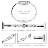 Wearlizer Silver Compatible with Apple Watch Strap Series 5 4 40mm Series 3 38mm for iWatch Womens Wristband Resin Metal Jewelry Rhinestone Sleek Straps Bracelet Links Buckle, Series 2 1 Edition Sport